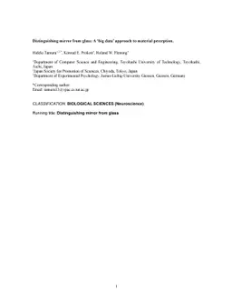 Distinguishing mirror from glass: A 'big data' approach to material
  perception