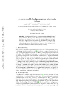L 1-norm double backpropagation adversarial defense