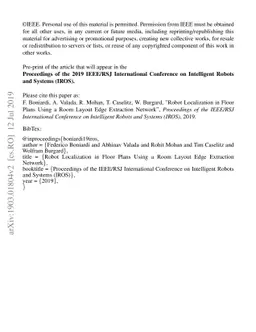 Robot Localization in Floor Plans Using a Room Layout Edge Extraction
  Network