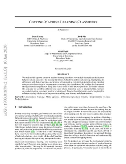Copying Machine Learning Classifiers