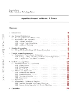 Algorithms Inspired by Nature: A Survey