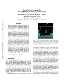 Using Natural Language for Reward Shaping in Reinforcement Learning