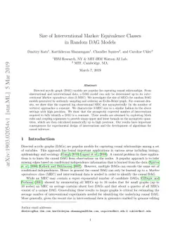 Size of Interventional Markov Equivalence Classes in Random DAG Models