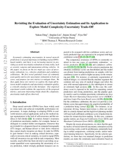 Revisiting the Evaluation of Uncertainty Estimation and Its Application
  to Explore Model Complexity-Uncertainty Trade-Off