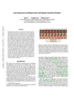 Age Progression and Regression with Spatial Attention Modules