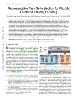 Representative Task Self-selection for Flexible Clustered Lifelong
  Learning