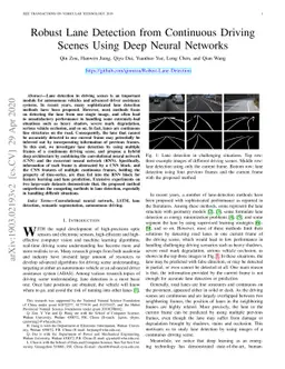 Robust Lane Detection from Continuous Driving Scenes Using Deep Neural
  Networks
