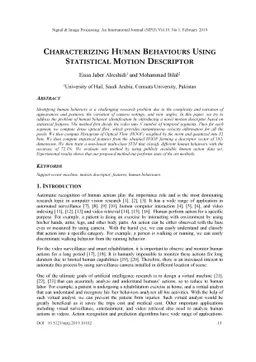 Characterizing Human Behaviours Using Statistical Motion Descriptor