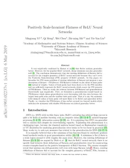 Positively Scale-Invariant Flatness of ReLU Neural Networks