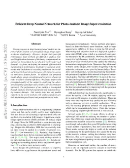 Efficient Deep Neural Network for Photo-realistic Image Super-Resolution