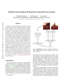 Self-Supervised Learning of 3D Human Pose using Multi-view Geometry