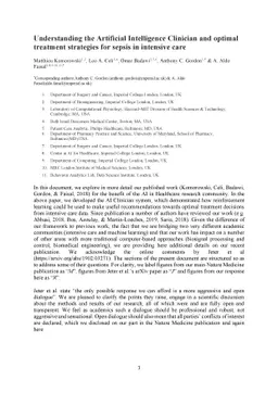 Understanding the Artificial Intelligence Clinician and optimal
  treatment strategies for sepsis in intensive care
