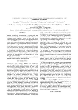 Compressing complex convolutional neural network based on an improved
  deep compression algorithm