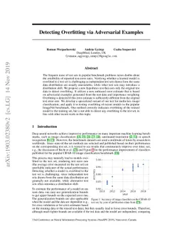 Detecting Overfitting via Adversarial Examples