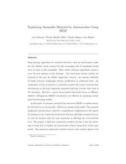 Explaining Anomalies Detected by Autoencoders Using SHAP