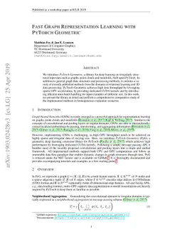 Fast Graph Representation Learning with PyTorch Geometric