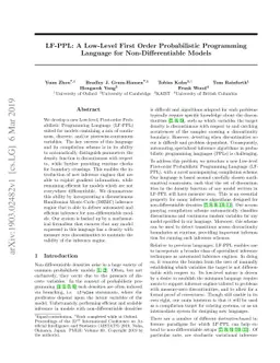 LF-PPL: A Low-Level First Order Probabilistic Programming Language for
  Non-Differentiable Models