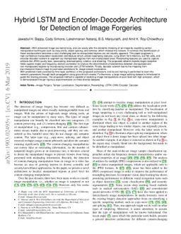 Hybrid LSTM and Encoder-Decoder Architecture for Detection of Image
  Forgeries