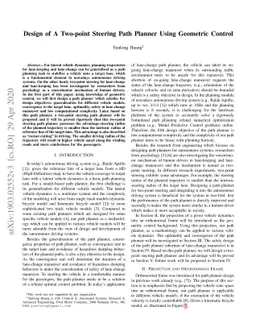 Design of A Two-point Steering Path Planner Using Geometric Control
