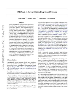 IMEXnet: A Forward Stable Deep Neural Network