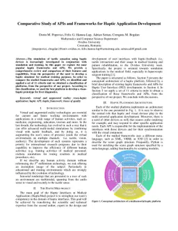 Comparative Study of APIs and Frameworks for Haptic Application
  Development