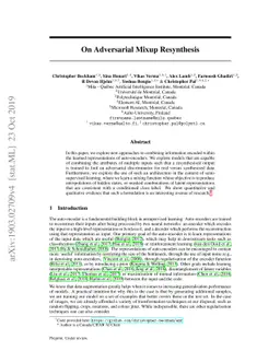 On Adversarial Mixup Resynthesis