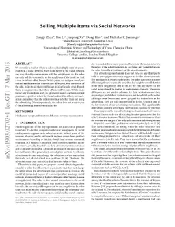 Selling Multiple Items via Social Networks