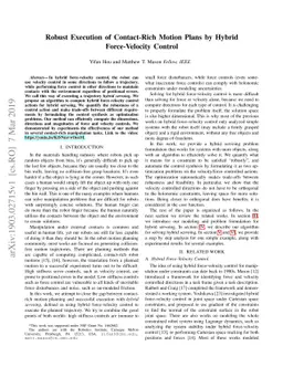Robust Execution of Contact-Rich Motion Plans by Hybrid Force-Velocity
  Control