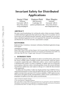 Invariant Safety for Distributed Applications
