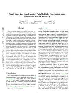Weakly Supervised Complementary Parts Models for Fine-Grained Image
  Classification from the Bottom Up