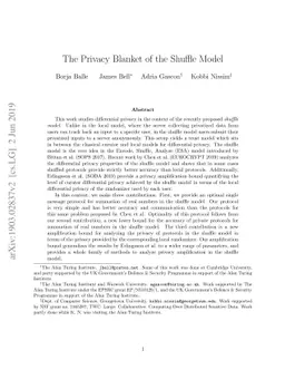 The Privacy Blanket of the Shuffle Model