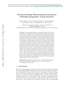Ultrasound Image Representation Learning by Modeling Sonographer Visual
  Attention