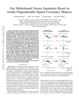 Fast Multichannel Source Separation Based on Jointly Diagonalizable
  Spatial Covariance Matrices