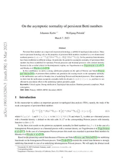 On the asymptotic normality of persistent Betti numbers