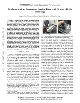 Development of an Autonomous Sanding Robot with Structured-Light
  Technology