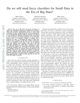 Do we still need fuzzy classifiers for Small Data in the Era of Big
  Data?