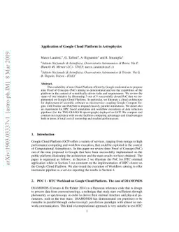 Application of Google Cloud Platform in Astrophysics