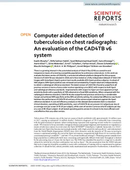 Computer aided detection of tuberculosis on chest radiographs: An
  evaluation of the CAD4TB v6 system