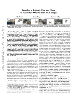 Learning to Estimate Pose and Shape of Hand-Held Objects from RGB Images