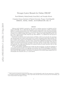 Stronger Lower Bounds for Online ORAM
