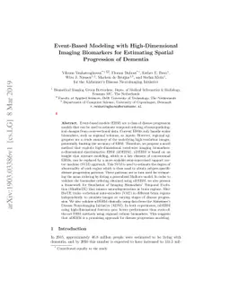 Event-Based Modeling with High-Dimensional Imaging Biomarkers for
  Estimating Spatial Progression of Dementia