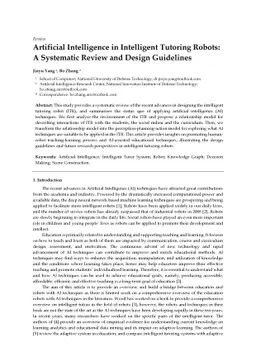 Artificial Intelligence in Intelligent Tutoring Robots: A Systematic
  Review and Design Guidelines