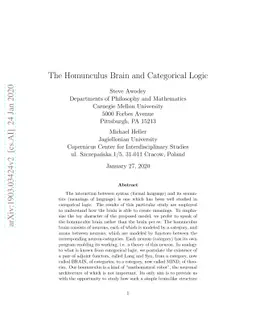 The Homunculus Brain and Categorical Logic