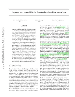 Support and Invertibility in Domain-Invariant Representations