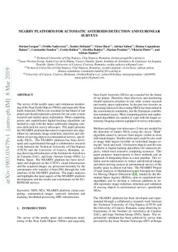 NEARBY Platform for Automatic Asteroids Detection and EURONEAR Surveys