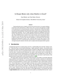 Is Deeper Better only when Shallow is Good?
