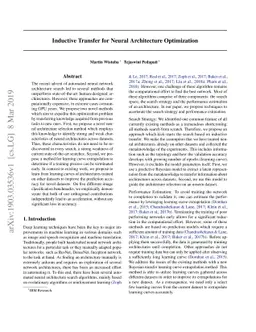 Inductive Transfer for Neural Architecture Optimization