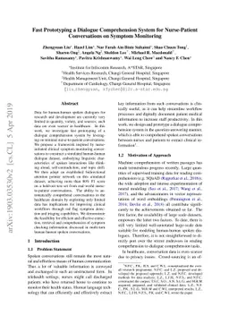 Fast Prototyping a Dialogue Comprehension System for Nurse-Patient
  Conversations on Symptom Monitoring