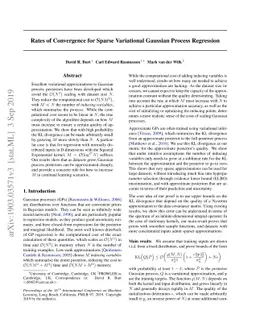 Rates of Convergence for Sparse Variational Gaussian Process Regression