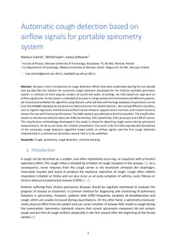 Automatic cough detection based on airflow signals for portable
  spirometry system